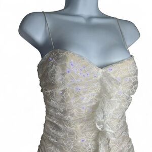 For Love and Lemons Off White Ivory Floral Lace Mini Dress